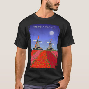 ザオランダヴィンテージミニマルレトロウィンドミルズTu Tシャツ