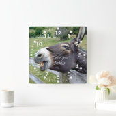 ザオリジナルジャッカスおもしろいドンキーミュールファーム動物 スクエア壁時計 (ホーム)