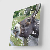 ザオリジナルジャッカスおもしろいドンキーミュールファーム動物 スクエア壁時計 (傾斜)