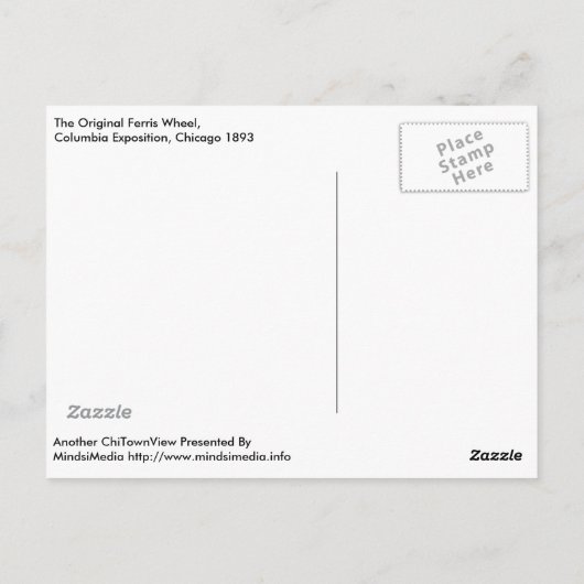 ザオリジナルフェリスホイールアットザコロンビアエクスポスティティ ポストカード (裏面)