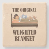 ザオリジナル重み毛布かわいい猫好き ストーンコースター (正面)