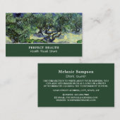 ザオリーブの木，ヴァンゴッホ，健康食品店 名刺 (正面/裏面)