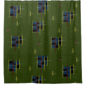 ザオリーブの枝のシャワーカーテン シャワーカーテン (正面)