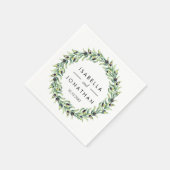 ザオリーブグローブ |素朴結婚のカスタム数 スタンダードカクテルナプキン (角)