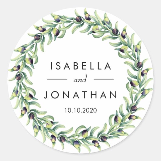 ザオリーブグローブ |素朴結婚のカスタム数 ラウンドシール (正面)