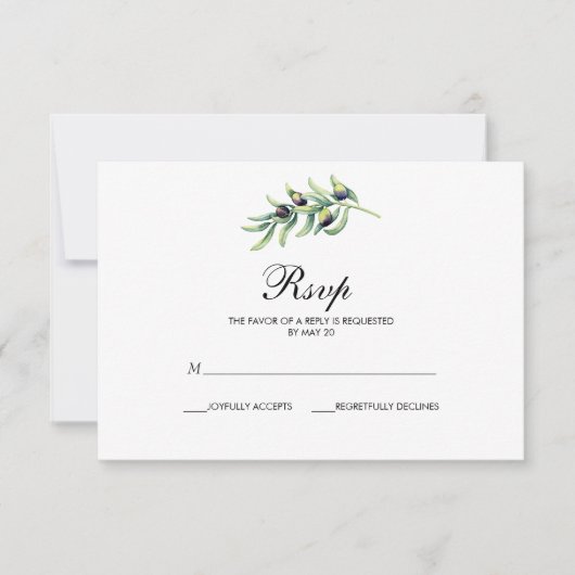 ザオリーブグローブ 結婚式のRSVP 出欠カード (正面)