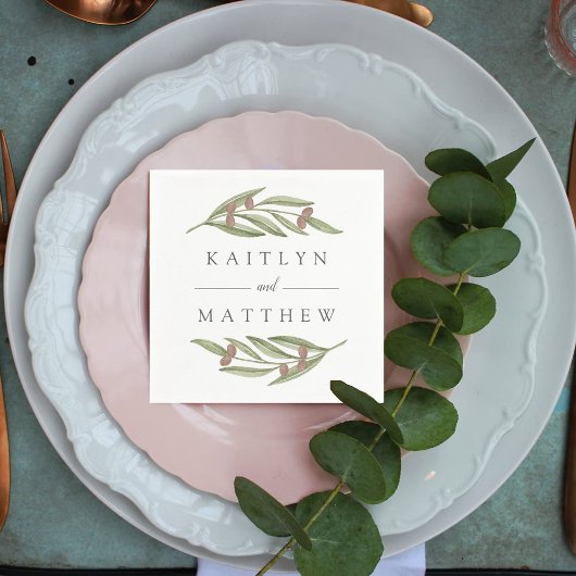 ザオリーブブランチ結婚ズコレクション スタンダードカクテルナプキン