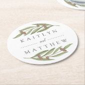 ザオリーブブランチ結婚ズコレクション ラウンドペーパーコースター (アングル)