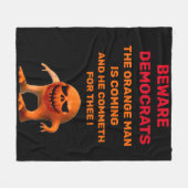 ザオレンジマンタペストリー フリースブランケット (正面(横))