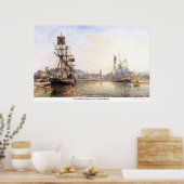 ザオンフルール海の港byクロードモネ ポスター (キッチン)