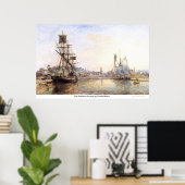 ザオンフルール海の港byクロードモネ ポスター (ホームオフィス)