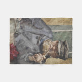 ザオールドシードッグ(by Henry Scott Tuke) フリースブランケット (正面(横))