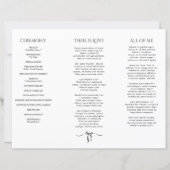 ザオールドマネーラグジュアリートリフォールド結婚式 プログラム (裏面)