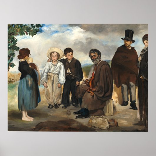 ザオールドミュージシャンエドワードマネファインアート ポスター (正面)