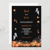 ザオ最高のレンジとグレーのハローウィンパーティ 招待状 (正面/裏面)