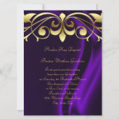 ザカウントパープルシルク金ゴールドクラウン招待状 招待状 (裏面)