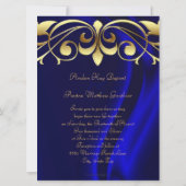 ザカウントブルーシルク金ゴールドクラウン招待状 招待状 (裏面)