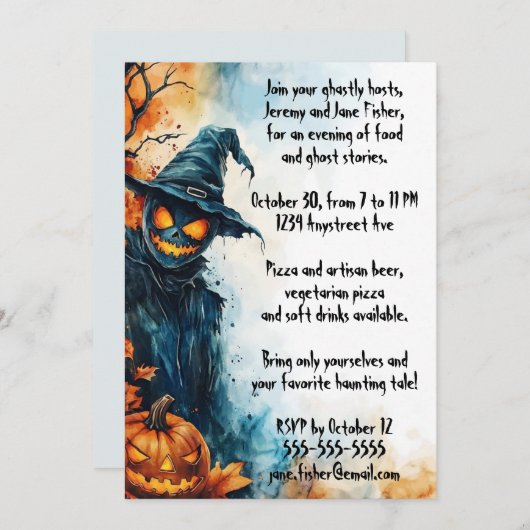 ザカクレローハローウィンパーティ 招待状 (正面/裏面)