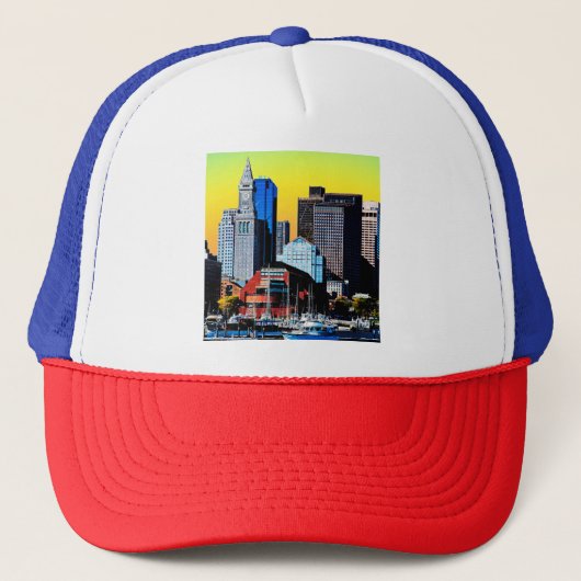 ザカスタムハウスボストンUSAポスターカードマグネット キャップ (正面)