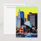 ザカスタムハウスボストンUSAポスターカードマグネット 出欠カード (正面/裏面)