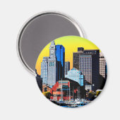 ザカスタムハウスボストンUSAポスターカード マグネット (正面/裏面)