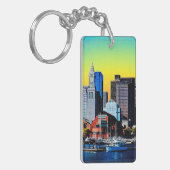 ザカスタムハウスボストンUSAポスタークロス顔マスク キーホルダー (正面左)