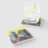 ザカスタムハウスボストンUSAポスタークロス顔マスク ストーンコースター (横)