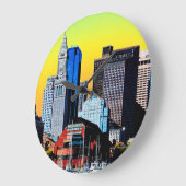 ザカスタムハウスボストンUSAポスター ラージ壁時計 (傾斜)