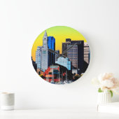 ザカスタムハウスボストンUSAポスター ラージ壁時計 (ホーム)