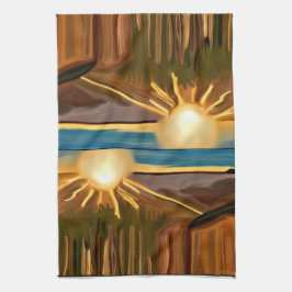 ザカッティ抽象芸術アートのダンス キッチンタオル