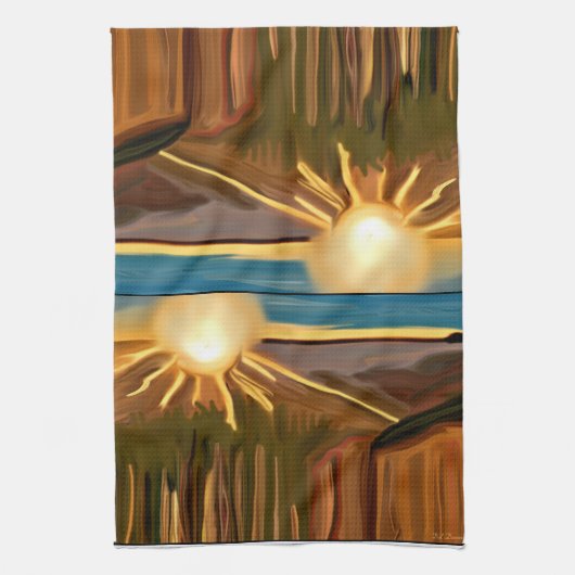 ザカッティ抽象芸術アートのダンス キッチンタオル (縦)