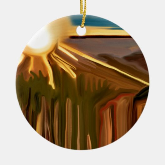 ザカッティ抽象芸術アートのダンス セラミックオーナメント (正面)