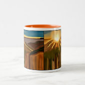 ザカッティ抽象芸術アートのダンス ツートーンマグカップ (中央)