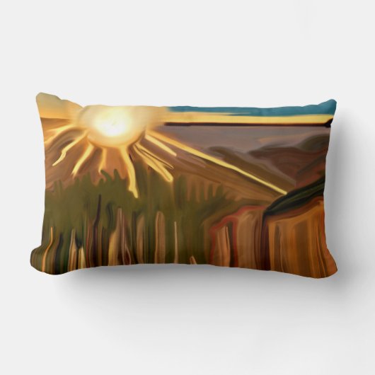 ザカッティ抽象芸術アートのダンス ランバークッション (正面)