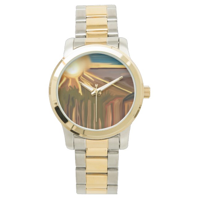 ザカッティ抽象芸術アートのダンス 腕時計 (正面)