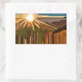 ザカッティ抽象芸術アートのダンス 長方形シール (バッグ)