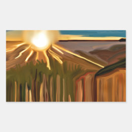 ザカッティ抽象芸術アートのダンス 長方形シール