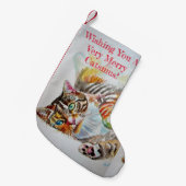 ザカットマス·クメリーリスマス·虎猫ストッキング スモールクリスマスストッキング (正面 (吊り時))