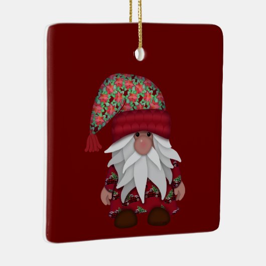 ザカット格言 |ポインセチアハットクリスマス セラミックオーナメント (右)