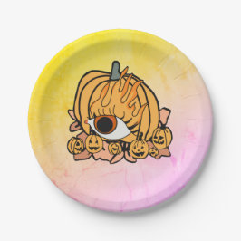 ザカボチャレトロの燃えた目 ペーパープレート