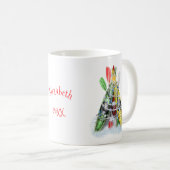 ザカヤックのクリスマスツリーパーソナライズされた コーヒーマグカップ (正面右)