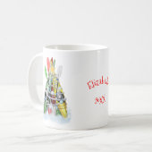 ザカヤックのクリスマスツリーパーソナライズされた コーヒーマグカップ (正面左)