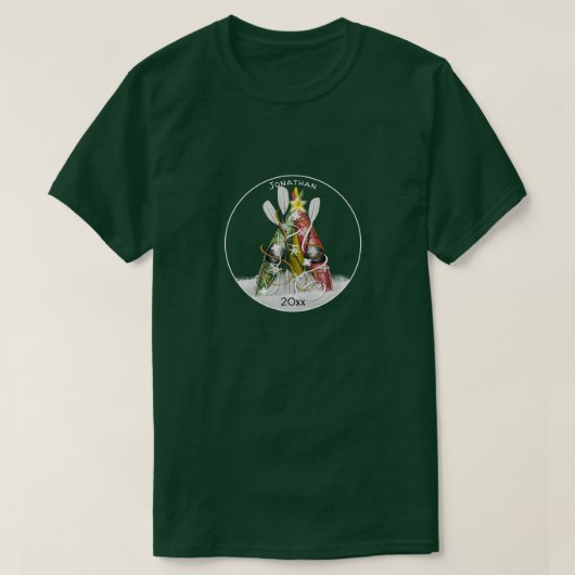 ザカヤッククリスマスツリーパーソナライズされたカヤック Tシャツ (デザイン正面)