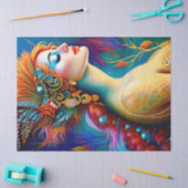 ザカラフルマーメイドAIアートポートレート 薄葉紙 (クラフト)