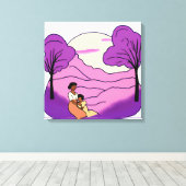 ザカラーパープル キャンバスプリント (インサイチュ (ウッドフロア))