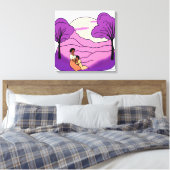 ザカラーパープル キャンバスプリント (インサイチュ (寝室))