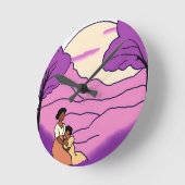 ザカラーパープル ラウンド壁時計 (傾斜)