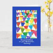 ザカリーのための旗布の卒業のお祝い カード (黄色い花)