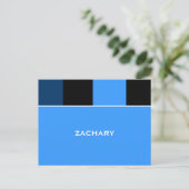 ザカリーの暗藍色のバー(ユダヤ教の)バル・ミツバーは郵便はがき感謝していしています ポストカード (スタンド正面)