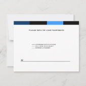 ザカリーブルー王室のネイビーブルーRSVPカード 出欠カード (正面)